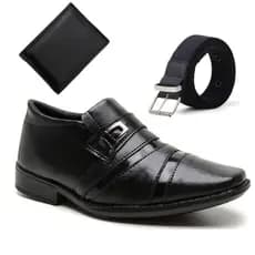 Sapato Social Infantil Elegante Masculino + Cinto + Carteira