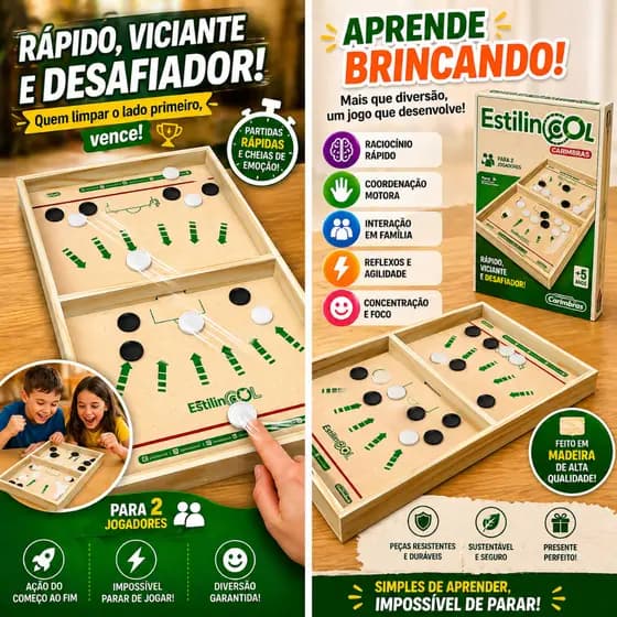 Estilingol Jogo Chute Certo Brinquedos Educativos Tabuleiro