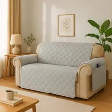 Protetor Para Sofa De 2 Lugares Total Proteção Capa Com Bolso Lateral Para Guarda Objetos