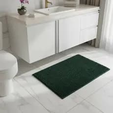 Tapete Banheiro Microfibra 60x40cm com Base Antiderrapante 100% Poliéster