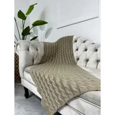 Peseira Manta Trança Sala Cama Solteiro Sofá Tricot 160x60cm