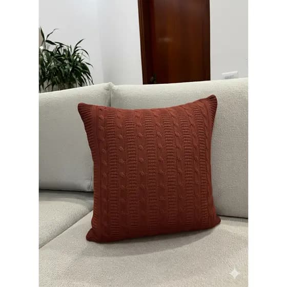 Capa De Almofada Decorativa Tricot 45x45 Sofa Cama Trancinha