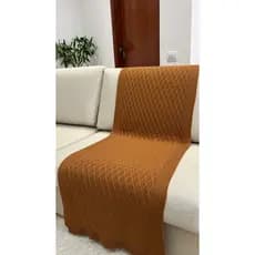 Peseira Manta Tricot Sala Cama Solteiro Sofá 160x60cm Veneza