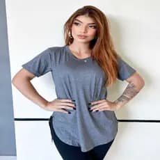 Blusa Feminina  Mullet T-shirt Sobre Legging Tapa Bumbum Viscolycra Academia Fitness Blogueira
