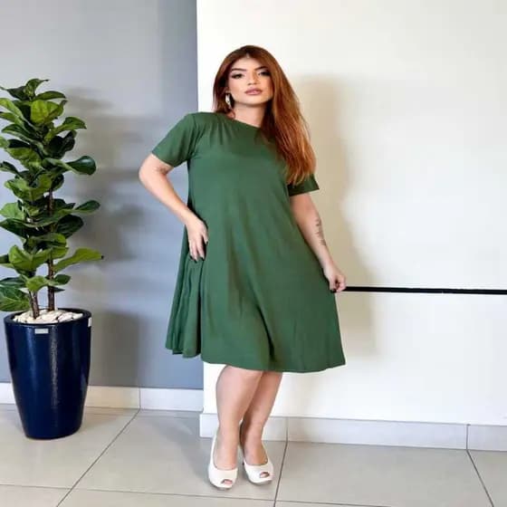 Vestido feminino Midi casual — confortável, soltinho e elegante