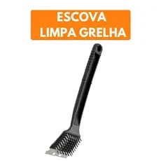 Escova para Grelha 35x7cm Grande Cerdas em Aço Limpa Grelha de Churrasqueira - Com Raspador Multiuso Universal para Casa Churrasqueira.