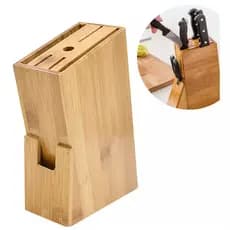 Porta Facas Organizador Cepo Utensílios Cozinha De Bambu