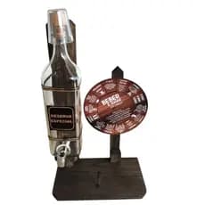 Pingometro Cachaça Decorativo De Madeira com Roleta