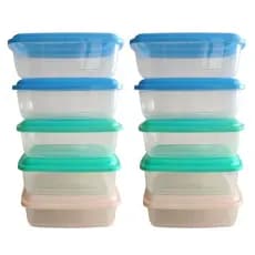 Kit Conjunto Pote Transparente Plástico Com Tampa