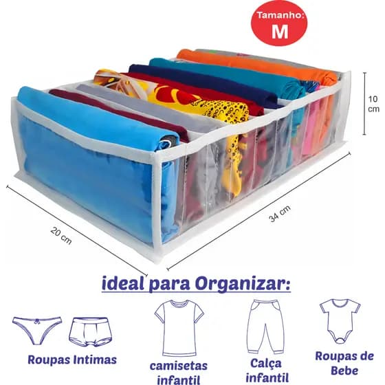 Colmeia Organizadora Tamanho M 1 3 5 10 Unidades Organizador de Gaveta Guarda-Roupa Dobrável para Roupas