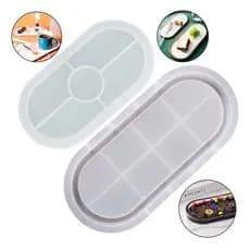 Kit 2 Molde Silicone Cinzeiro Oval Bandeja Resina 26cm E 18cm