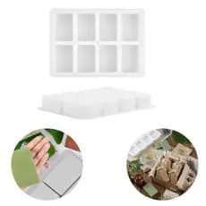 Molde Forma Sabonete Artesanal Sabonete Silicone Retangular Grande 8 Cavidades