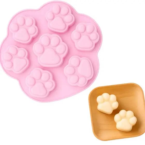 Molde Silicone Patinha Pet com 7 Cavidades para Doces Velas Sabonetes