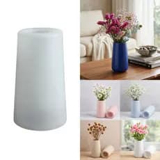 MOLDE SILICONE VASO GRANDE LISO LISTRADO GESSO CIMENTO DECORAÇÃO ARTESANATO RESINA