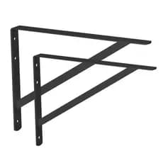 Jogo 4 Suportes Prateleira 50cm Preto Multivisão Aço