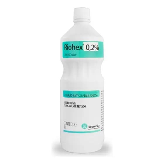 Solução Antisséptica Aquosa Riohex 0,2% - Rioquímica 1L.