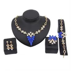 Conjunto de  Bijuterias Finas Luxo Gargantilha, Bracelete, Brincos  e Anel