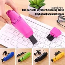 Mini Aspirador de Pó USB Portátil 2 Bicos Limpeza Teclado Carro Notebook Alta Sucção com luz