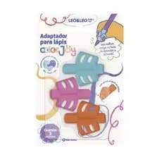 Adaptador de Lápis com Encaixe de Dedo Color Joy Blister C/ 3 Peças Leo&Leo Leonora - 10182