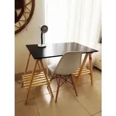 Cavaletes 80cm Par Madeira Natural Suporte Mesa Tampo Base Apoio Multiuso Resistente Montagem Escrivaninha