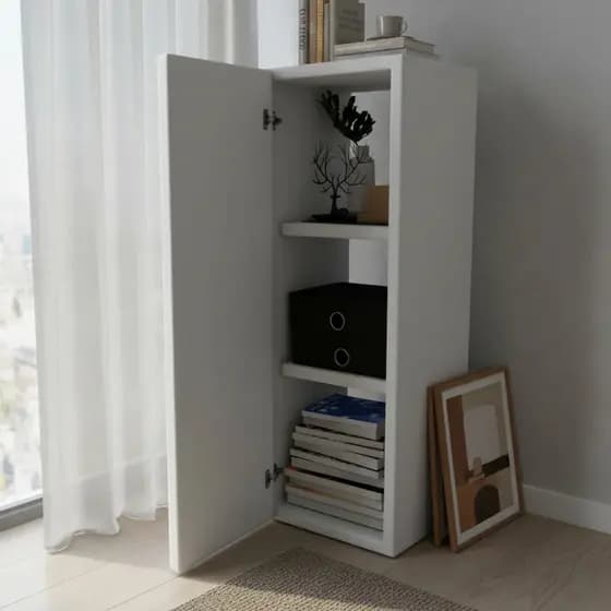 Nicho Armário MDF 3 Divisórias com Dobradiça Prateleira Organizador Multiuso Parede Quarto Cozinha Banheiro
