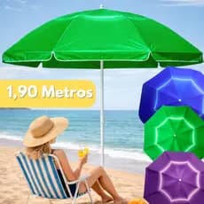 Guarda-Sol Praia Grande 1,90 Reforçado UV Proteção Solar Piscina E Pesca Capa transporte