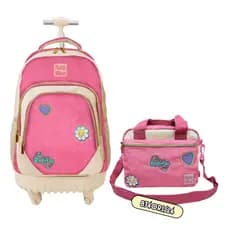 Conjunto Mochila E Lancheira Glitter Rosa Packn'go - Charme E Praticidade Em Todos Os Momentos!