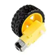 Kit Motor Dc 3-6v Com Redução De Plastico E Roda De 65mm