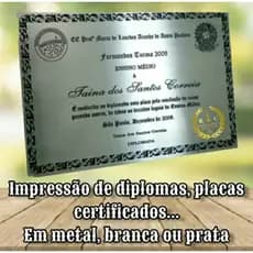 Placa Para Diploma certificado Formatura Placa De Metal