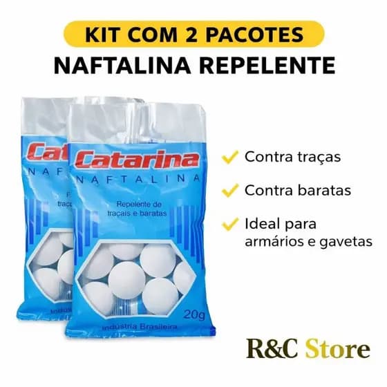Kit 2 Naftalina Repelente Traças e Baratas 20g Armário Gaveta R&C Store