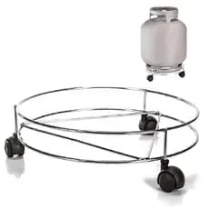 Suporte Para Gás Botijão Com Rodinha Cromado Aço Inox REFORÇADO