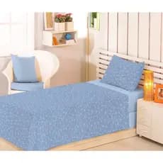 Jogo de cama lençol solteiro 2 peças 100% algodão estampado bainha