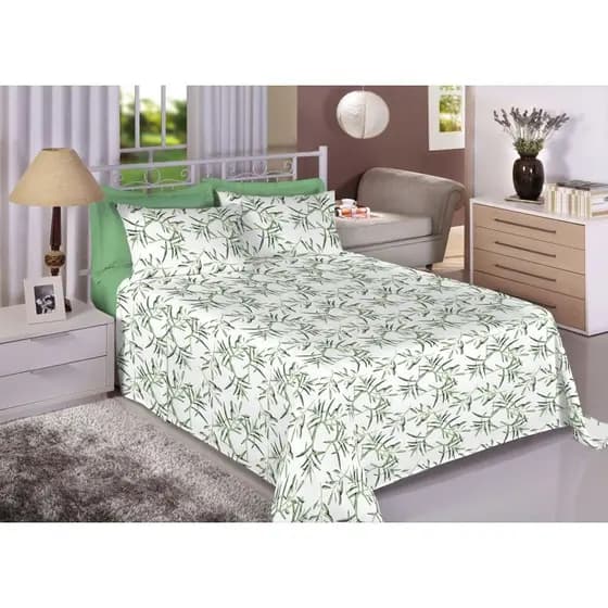 Jogo De Cama Lençol Casal 3 Peças 200 Fios 100% Algodão Bainha