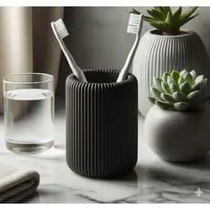 Copo Porta Escovas Decorativo com Design Nervuras para Banheiro este
