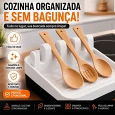 Suporte Para Talher Apoio Descanso Concha Colher Pia Organizada Suporte Porta Utensílios Bandeja Coletora Anti Sujeira