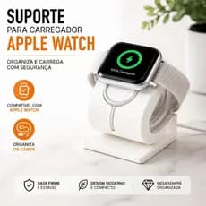 Suporte para Carregador Apple Watch | Dock Organizador de Mesa | Base para Carregamento Compatível com Series e Ultra