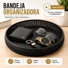 Bandeja Organizadora Redonda Decorativa | Porta Chaves, Joias e Objetos | Organizador para Mesa, Lavabo e Aparador