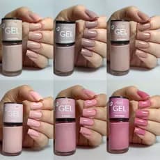 Kit 06 Esmaltes Nudes e Rosas Efeito Gel Bella Brazil