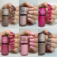 Esmalte Efeito Gel FREE Tons Nude e Rosa 9ml Bella Brazil Seca Naturalmente Sem Cabine