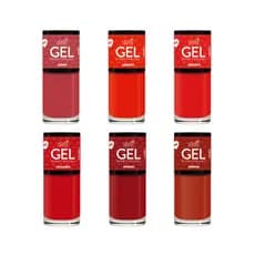 Kit 06 Esmaltes Efeito Gel Vermelhos Bella Brazil