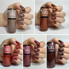 Kit Outono - 05 Esmaltes Efeito Gel Bella Brazil