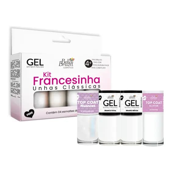 Kit Francesinha Unhas Clássicas 4 Esmaltes Bella Brazil 828 829 323 334