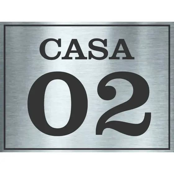 1 Placa Aço Inox 10cmx7,5cm Porta Casa Apartamento Número