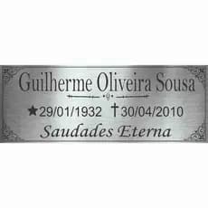 Placa 20x8cm Aço Inox Sepultura Túmulo Cemitério Lápide (dados)