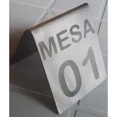 5 Placa Prisma Display 7,5x6,5cm Para Mesa Aço Inox