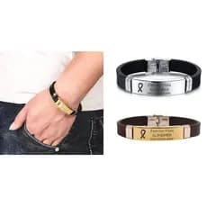 Pulseira Identificação Personalizada Enfermidade ALZHEIMER em AÇO INOX / SILICONE