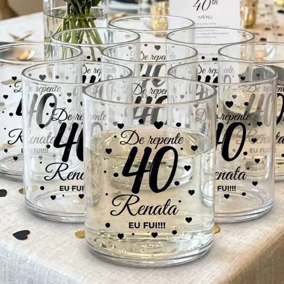 40 Copos de Wisky 300ml Personalizado Acrílico