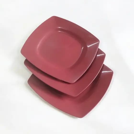 100 Prato Quadrado Plástico Vermelho Pequeno 17 cm Festas Eventos