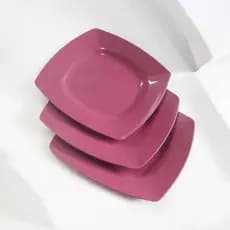 50 Prato Quadrado Plástico Rosa Pequeno 17 cm Festas Eventos