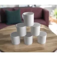 Caneca Branca Lisa Plástico 320 Ml Escola Lembrancinha Festas 10 Unidades